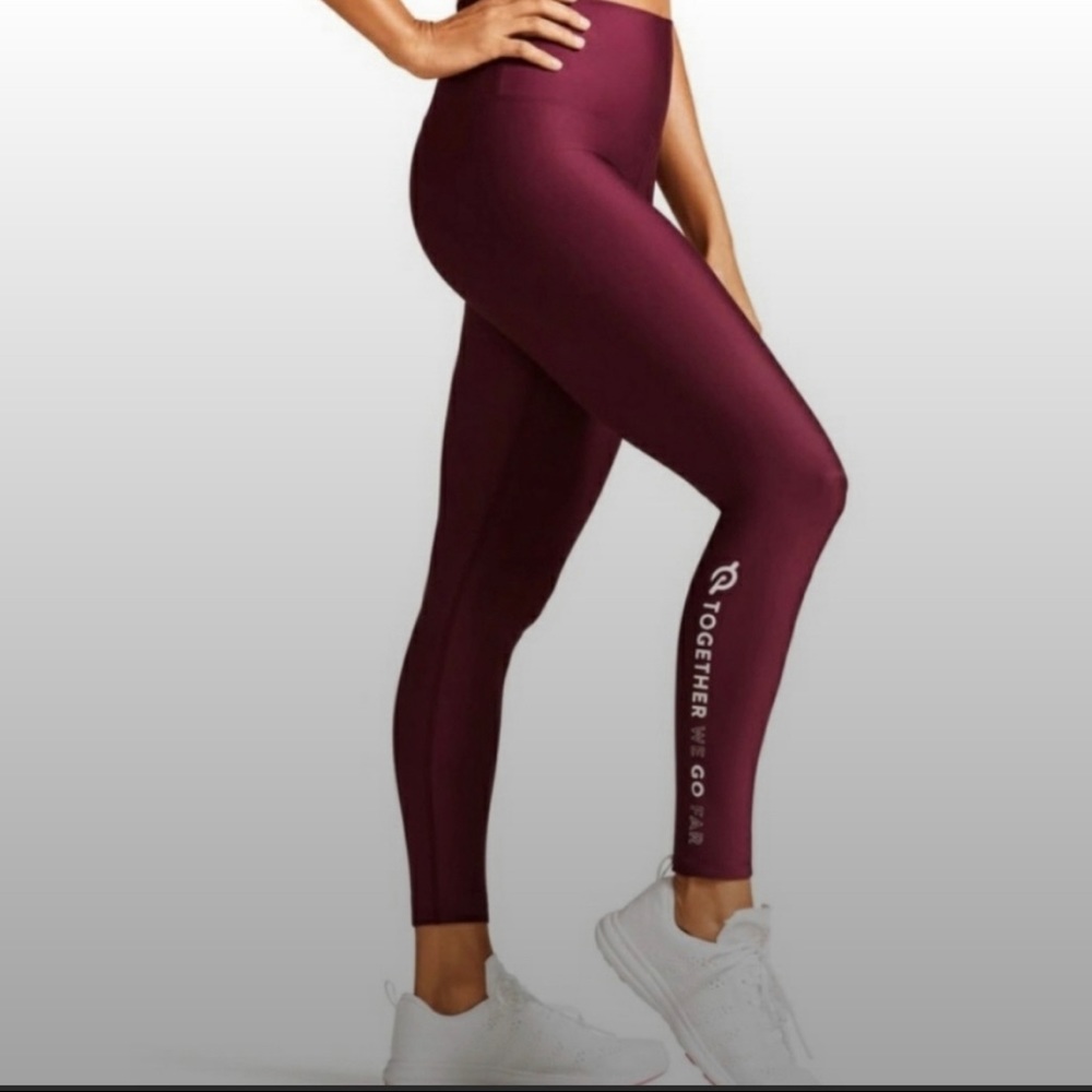 PELOTON Together We Go Far Maroon Flex leggings size M